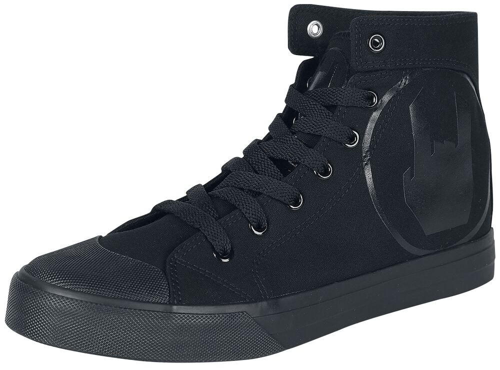 Black Sneakers with Rockhand Print