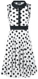 White Black Polka Dot Flared Dress, H&R London, Medium-length dress
