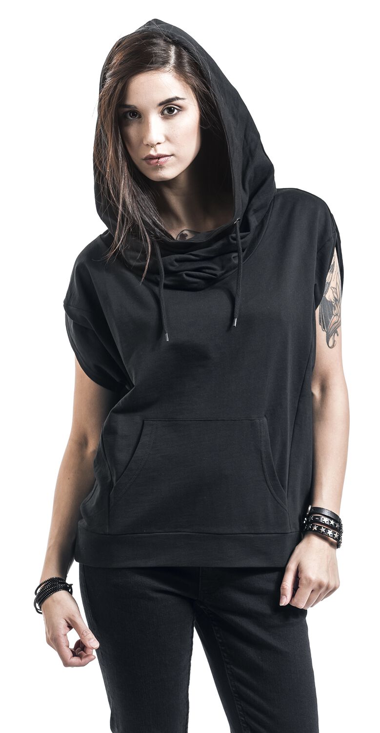 Ladies Sleeveless Terry High Neck Hoodie Urban Classics T-Shirt