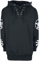 Black hoodie with symbol prints, Gothicana by EMP, Hooded sweater