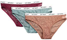 Pack of three briefs with lace leopard print, Full Volume by EMP, Underpants