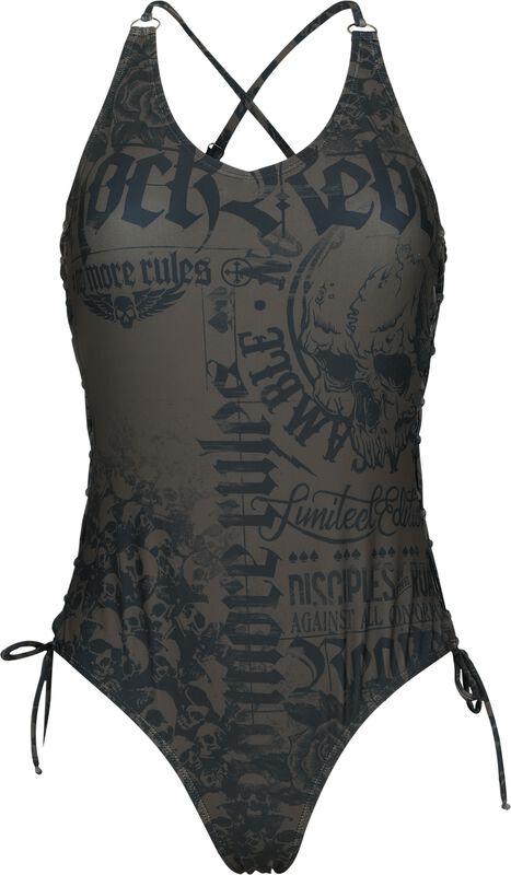 Swimsuit with Skulls and Lacing