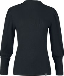 Long-sleeved top with puff sleeves, Black Premium by EMP, Long-sleeve Shirt
