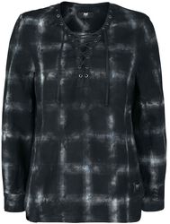 Checked shirt with lacing