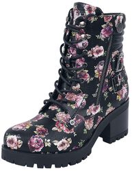 Boots with Rose Print, Rock Rebel by EMP, Boot