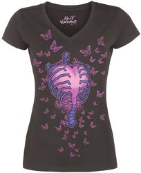 T-shirt with heart and butterflies, Full Volume by EMP, T-Shirt