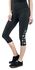 Sport and Yoga - Black 3/4 Leggings with Side Print