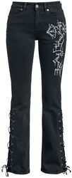Flared Jeans with Rune Embroidery