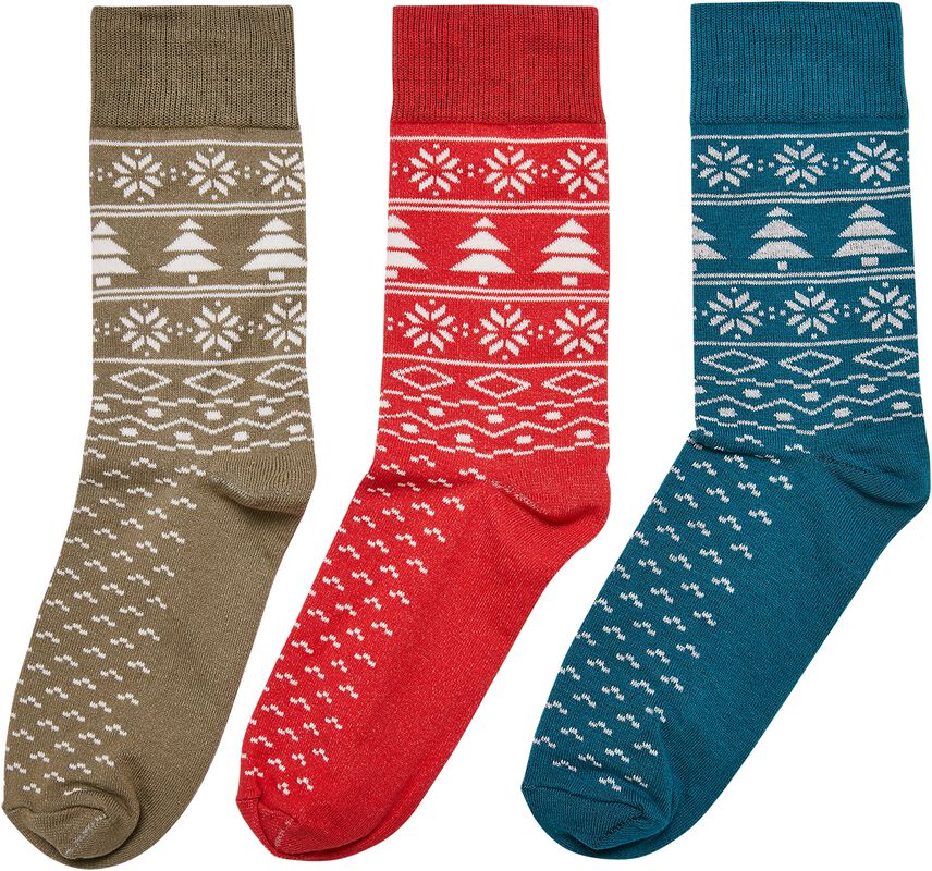 Three-pack of Norwegian pattern socks