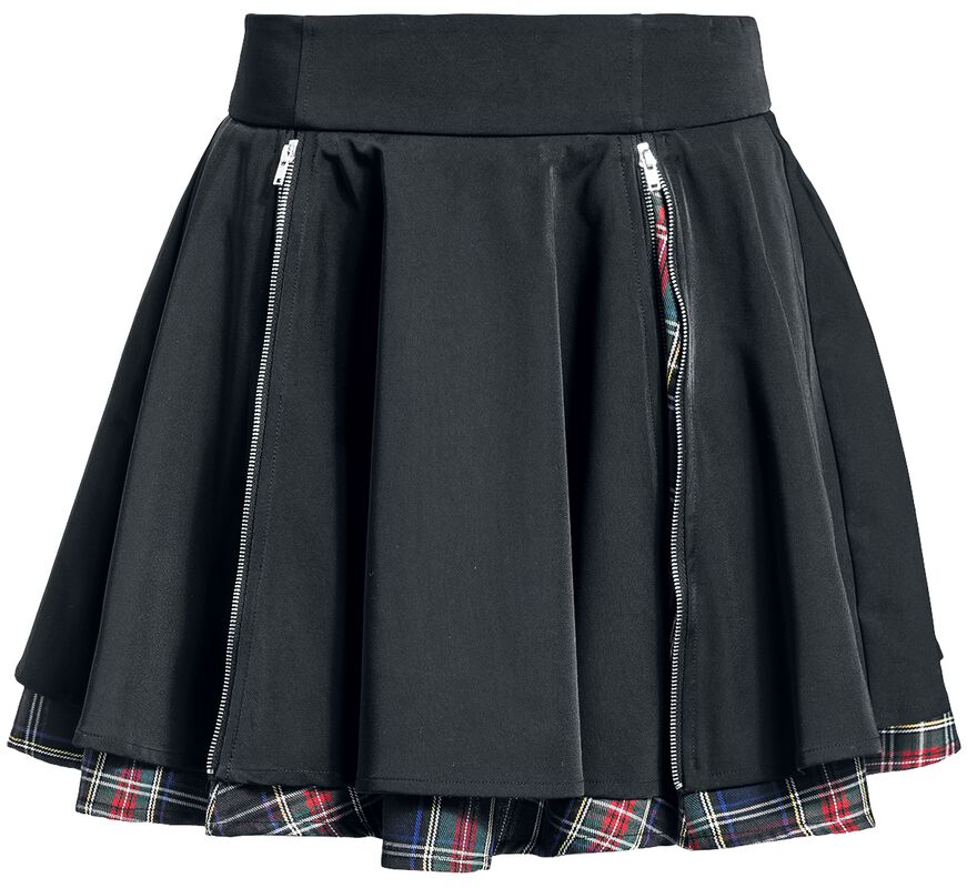 Double layered skirt with zips