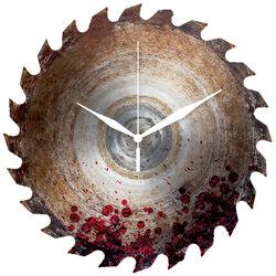 Glass Wall Clock Saw Blade With Blood