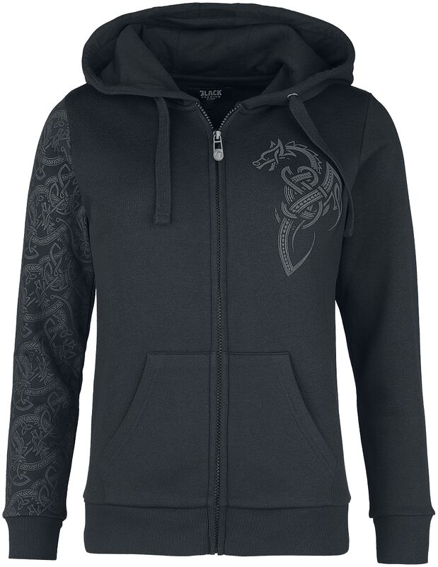 Hoodie with Viking print and decorations