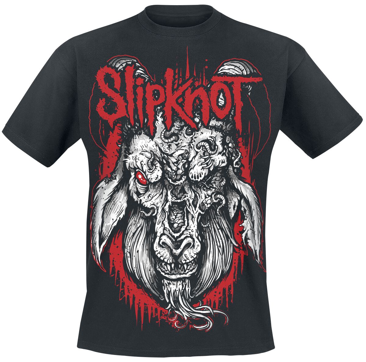 Rock Off Slipknot T-Shirt Ufficiale Unisex – Maglia Nera Con Logo Maggot – Taglia L – Abbigliamento Rock Autentico
