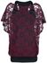 Bordeaux red lace shirt with black top