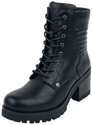 Black Lace-Up Boots with Heel, Black Premium by EMP, Boot