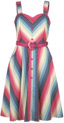 Serene Rainbow Gingham Flare Dress, Voodoo Vixen, Medium-length dress