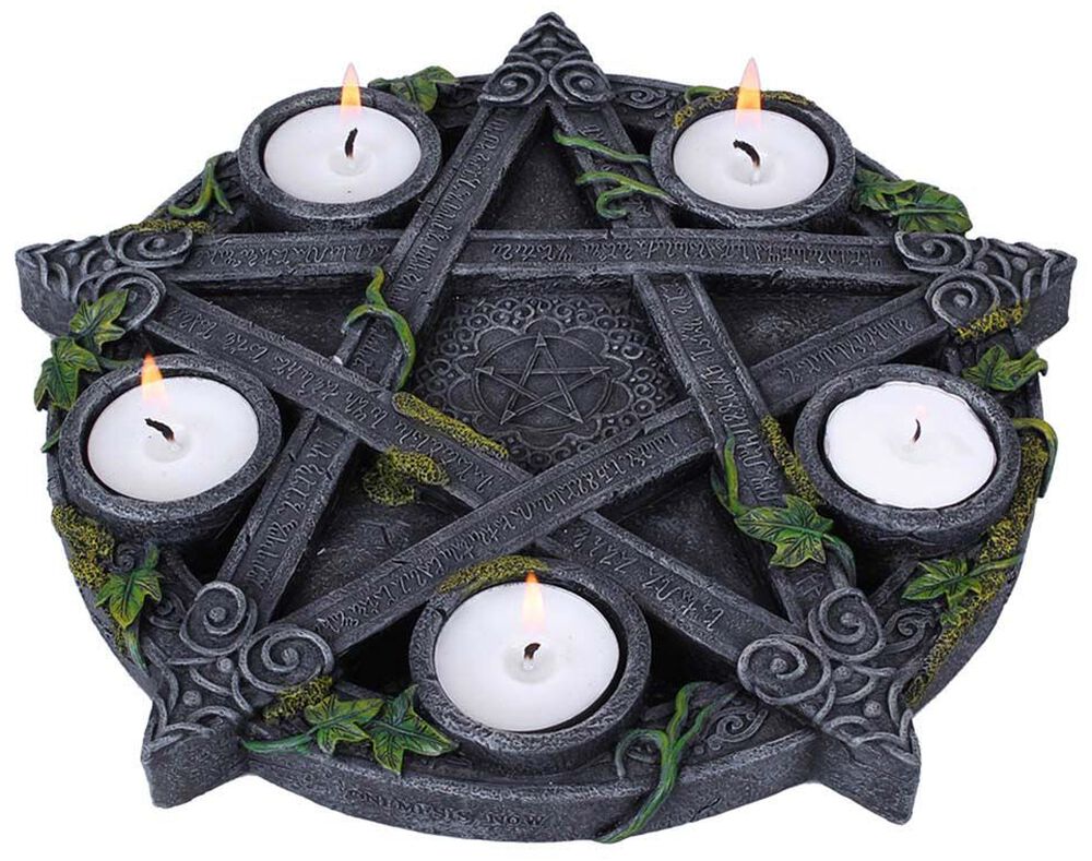 Wiccan Pentagram Tealight Holder