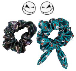 Jack Skellington - Scrunchies and ear studs set, The Nightmare Before Christmas, Hairband