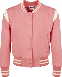 Girls Inset College Sweat Jacket, Urban Classics, Varsity Jacket