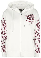 Hooded Jacket with Graffiti Print