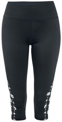 Sport and Yoga - Black 3/4 Leggings with Side Print