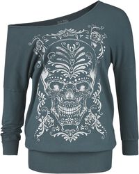 Long-sleeved top with skull, Rock Rebel by EMP, Long-sleeve Shirt
