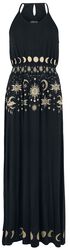 Maxi-Dress with Sun, Moon and Stars Print, Gothicana by EMP, Long dress