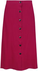 Heart Button Midi Skirt, Voodoo Vixen, Medium-length skirt