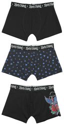Three-pack of boxers with old school motifs