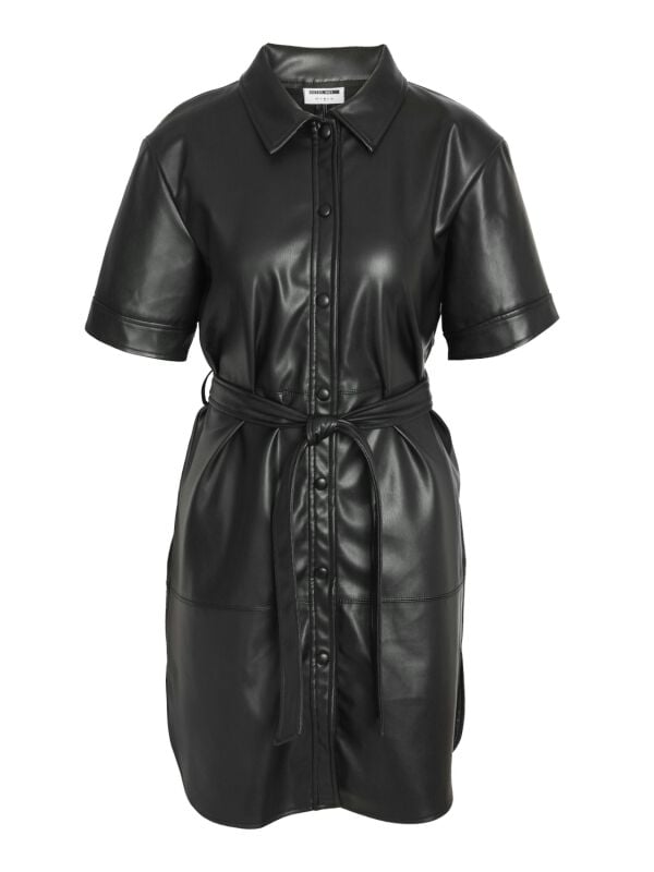 black leather shirt dress zara Zara Women Genuine Authentic Leather Mini Dress Black 5479/006