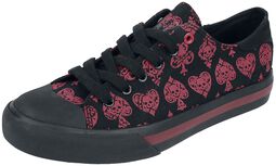 Trainers with all-over skull cards print, Rock Rebel by EMP, Sneakers