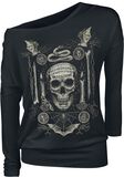 Long-Sleeve Shirt with Detailed Front Print, Gothicana by EMP, Long-sleeve Shirt