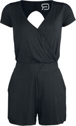 Short Black Jumpsuit with Back Cut-Out