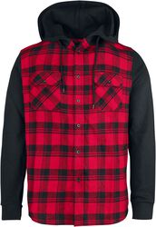 Hooded Checked Flannel, RED by EMP, Flanel Shirt