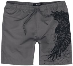 Swim Shorts with Raven Print, Black Premium by EMP, Swim Shorts