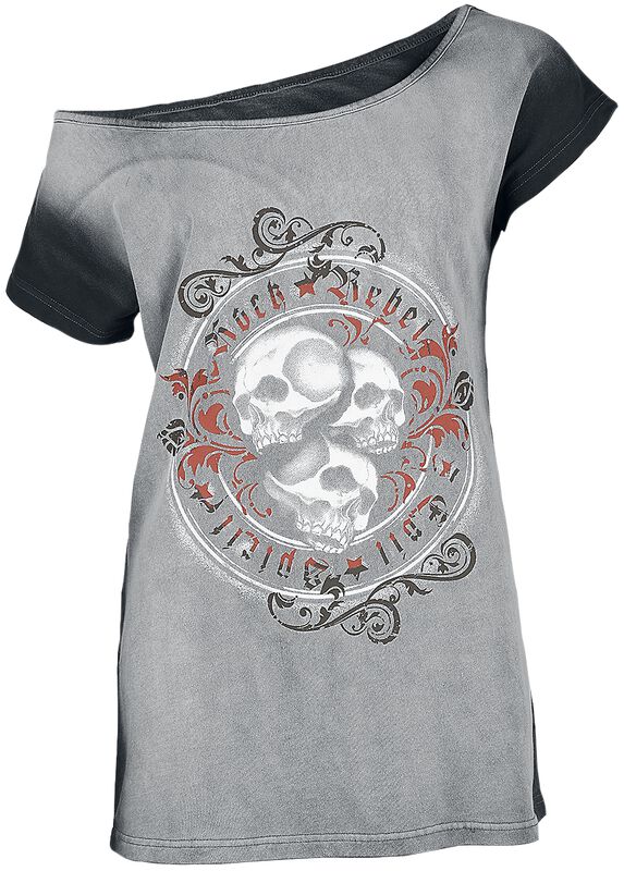 T-shirt with large skull print on the front