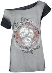 T-shirt with large skull print on the front, Rock Rebel by EMP, T-Shirt