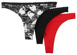 Pack of three thongs, Gothicana by EMP, Underpants