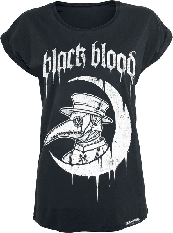 T-shirt with crescent moon and plague doctor