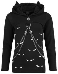 Gothicana X Emily the Strange 2-in-1 hoodie and top, Gothicana by EMP, Hooded sweater