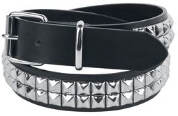 Black Two-Row Studded Belt, Black Premium by EMP, Belt