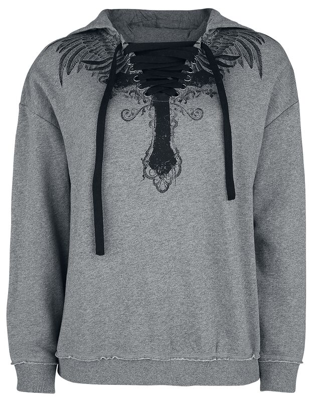 Hoodie with Lacing and Prints