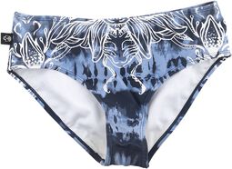 Blue/White Batik Bikini Bottoms with Print