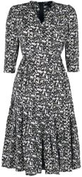 Wrap Front Pleated Hem Dress, QED London, Medium-length dress