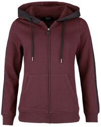 Zip hoodie with lace trim