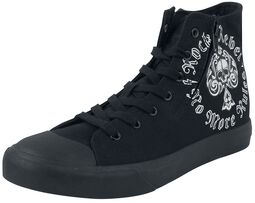 Sneakers with Playing Card Skull Print