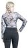 Black Semi-Transparent Body with Camouflage Pattern and V-Neckline