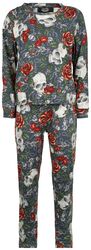 Pyjamas with all-over skull and roses print, Rock Rebel by EMP, Pyjama