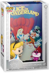 Disney 100 - Film poster - Alice with Cheshire Cat vinyl figurine no. 11, Alice in Wonderland, Funko Pop!