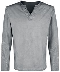 Grey Long-Sleeve Shirt, Black Premium by EMP, Long-sleeve Shirt